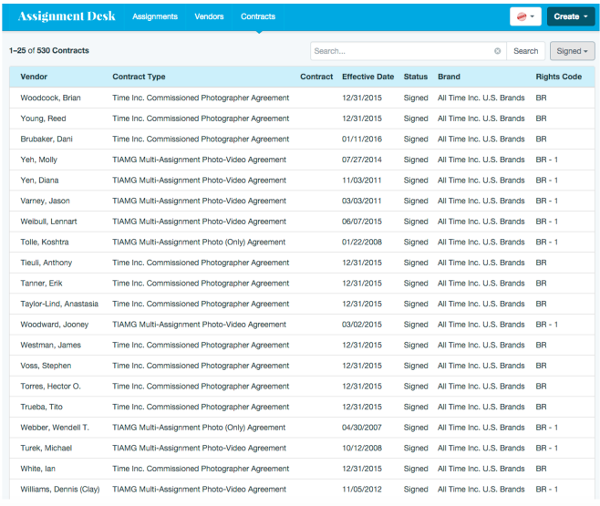 Assignment desk UI